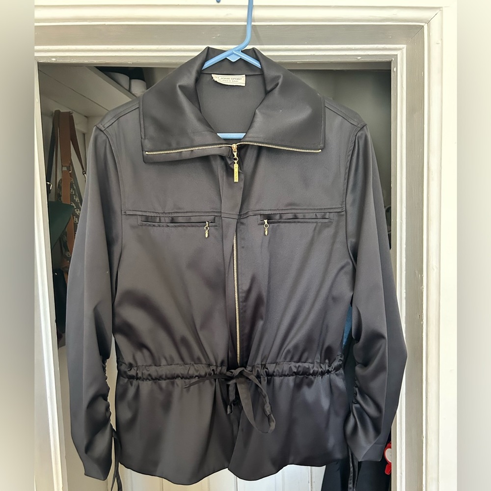 St.John Sport Black Satin Jacket